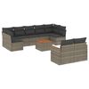 vidaXL 10-dijelni set vrtnih sofa od poliratana s jastucima sivi