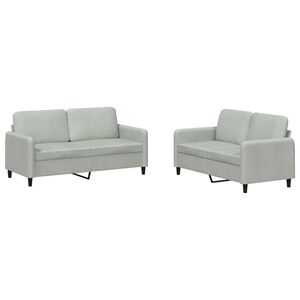 vidaXL 2-dijelni set sofa svjetlosivi bar&scaron;unasti