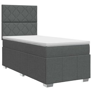 vidaXL Boxspring krevet s madracem Tamnosiva Jjedan Tkanina