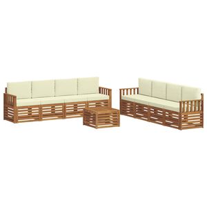vidaXL Set vanjskih sofa 9 kom. 8-sjedala Prirodna i krem