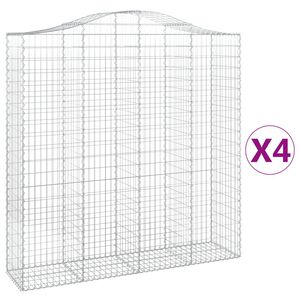 vidaXL Lučne gabionske ko&scaron;are 4 kom 200x50x200/220cm pocinčano željezo