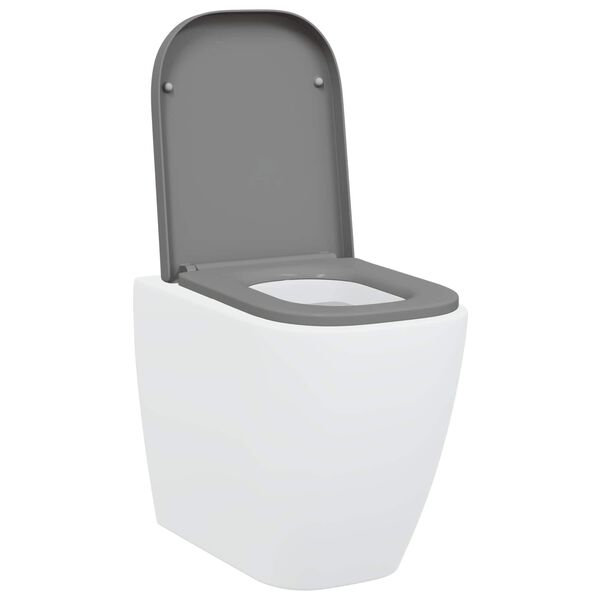 vidaXL Sjedalo za wc s brzim zatvaranjem Siva 44.5 x 35 x 3.6 cm