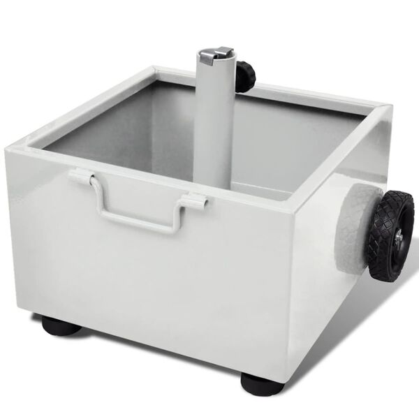 vidaXL Postolje za Suncobran Posuda za Sađenje Bijela