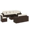 vidaXL 9-dijelni set vrtnih sofa s jastucima poliratan smeđi