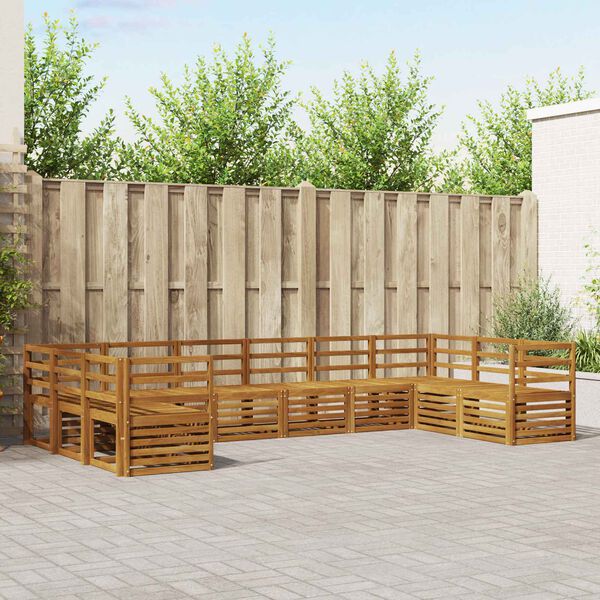 vidaXL Setovi sofa 10 pcs Prirodna Čvrsto drvo akacije