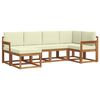 vidaXL Set vanjskih sofa 6 kom. Prirodna i krem