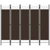vidaXL Sobna pregrada s 5 panela smeđa 200 x 180 cm