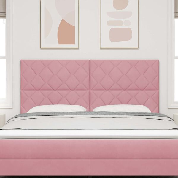 vidaXL LED glava kreveta Ružičasta 180 cm Lažna koža