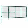 vidaXL Mrežasta vrtna vrata zelena 350x125 cm pocinčani čelik
