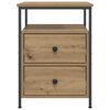 vidaXL Noćni ormarić Artisan hrast 44x45x60 cm izrađeno drvo