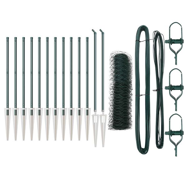 vidaXL Stup za ogradu Zelena 25 x 0,6 m (mreza od 50 mm) Čelik i PVC