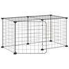 vidaXL Kavez za ljubimce s 8 panela i vratima crni 35 x 35 cm čelični