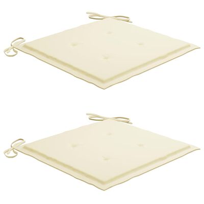 vidaXL 3-dijelni bistro set s krem jastucima od masivne tikovine