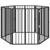 vidaXL Vrata za pse 6 pcs Crna 60 x 80 cm Cinkani čelik