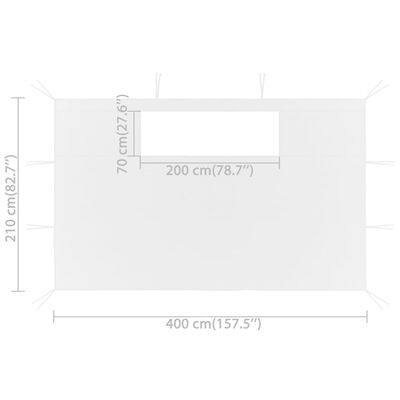 vidaXL Bočni zidovi za sjenicu 2 kom 4 x 2,1 m bijeli 70 g/m²