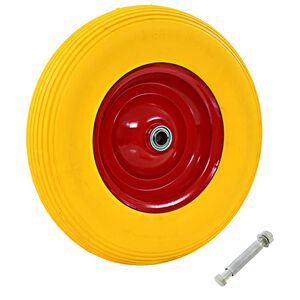 vidaXL Kotač za kolica s osovinom od čvrstog PU-a 4.00 - 8 390 mm