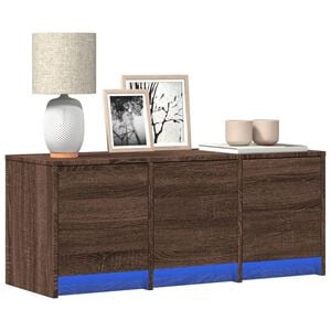 vidaXL TV ormarić s LED svjetlima boja hrasta 97x34x40 cm drveni