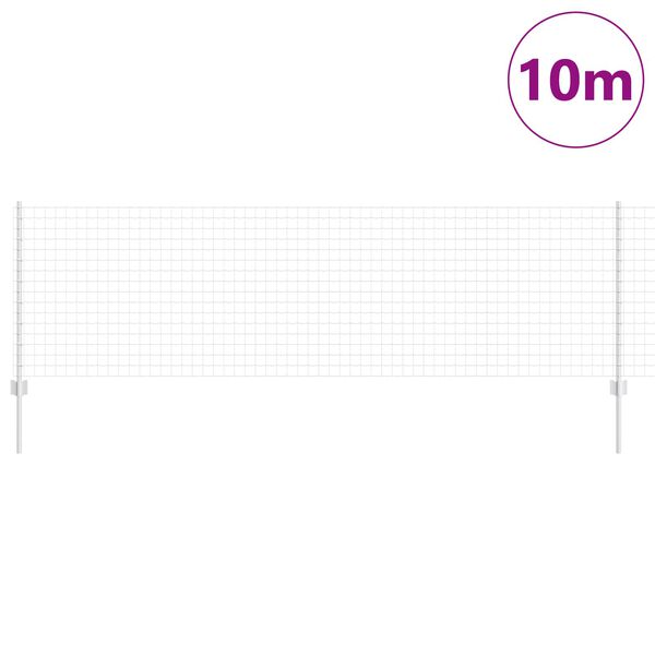 vidaXL Ograda s postovima Srebrno 0,8 x 10 m Čelik
