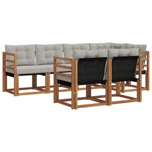 vidaXL Set vanjskih sofa 7 kom. Prirodna i svjetlosiva