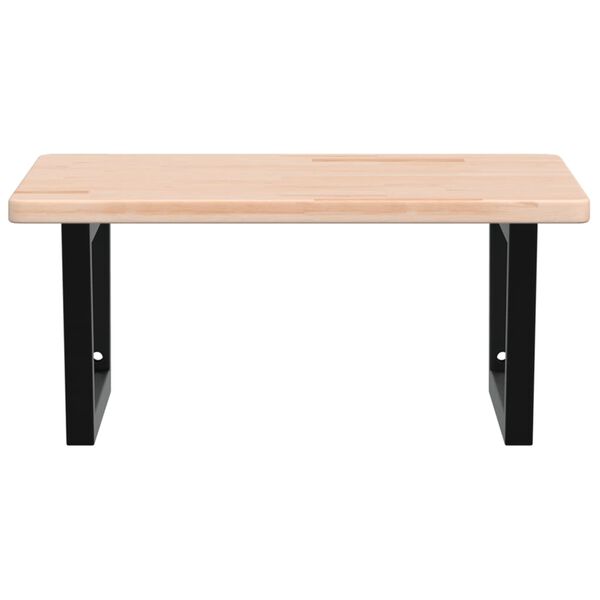 vidaXL Zidna polica za umivaonik od čelika i masivne hrastovine