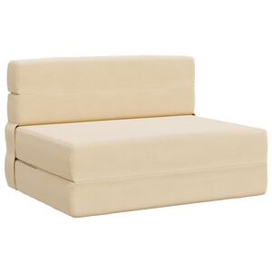 vidaXL Sofa na razvlačenje Krem 100 x 80 x 60 cm Tkanina