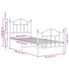 vidaXL Metalni okvir kreveta uzglavlje i podnožje bijeli 90x190 cm
