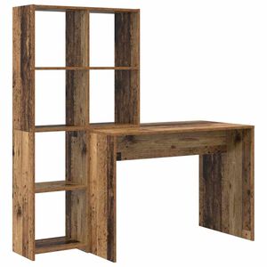 vidaXL Stol s policom Staro drvo 138,5 x 55 x 143 cm Konstruirano drvo