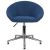 vidaXL Okretna blagovaonska stolica od tkanine plava