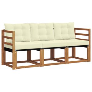 vidaXL Set vanjskih sofa 3 kom. Prirodna i krem