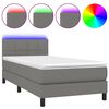 vidaXL Krevet box spring s madracem LED tamnosivi 80 x 200 cm tkanina