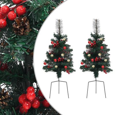 vidaXL Umjetna božićna drvca za staze 2 kom 76 cm PVC