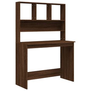 vidaXL Radni stol s policama boja smeđeg hrasta 102x45x148 cm drveni