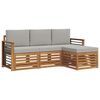 vidaXL Set vanjskih sofa 4 kom. Prirodna i svijetlo siva