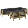 vidaXL 7-dijelni set vrtnih sofa od impregnirane borovine s jastucima