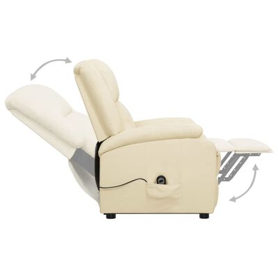 vidaXL Fotelja na podizanje od umjetne kože krem