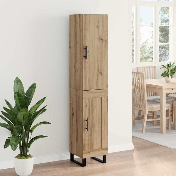 vidaXL Highboard Umjetnički hrast 34,5 x 34 x 180 cm Konstruirano drvo
