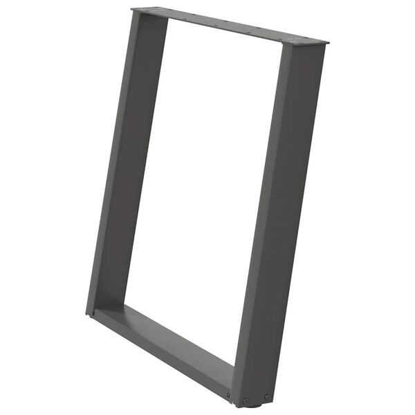 vidaXL Noge za blagovaonski stol U-oblik 2 kom antracit 80 x (72-73) cm čelik