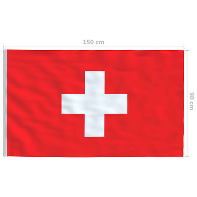 vidaXL Švicarska zastava s aluminijskim stupom 4 m