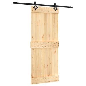vidaXL Klizna vrata 85 x 210 cm Čvrsta borovina (neobrađena)