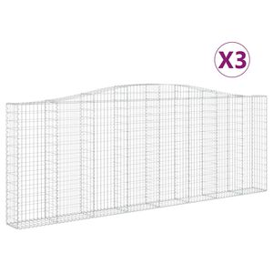 vidaXL Lučne gabionske ko&scaron;are 3 kom 400x30x40/60 cm pocinčano željezo