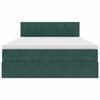 vidaXL Krevet s prostorom za pohranu s LED-om Tamnozelena 140 x 200 cm