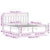 vidaXL Krevetna konstrukcija Vosak smeđa 205,5 x 185,5 x 100 cm