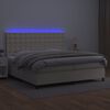 vidaXL Krevet box spring s madracem LED krem 200x200cm od umjetne kože