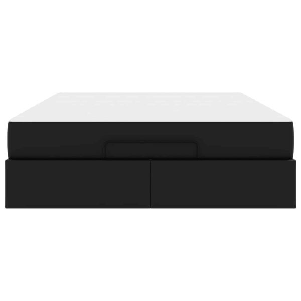 vidaXL Okvir kreveta s madracem s madracem 2 pcs Crna PVC