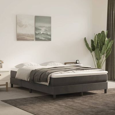 vidaXL Okvir za krevet s oprugama tamnosivi 140x200 cm baršunasti
