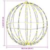vidaXL Lopta s 384 LED svjetlima 2 pcs Topla bijela 60 cm Metal