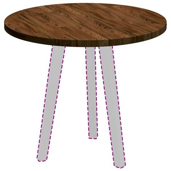 vidaXL Gornji dio stola Svjetlosmeđa Ø 60 x 2.5 cm Čvrsto drvo hrasta