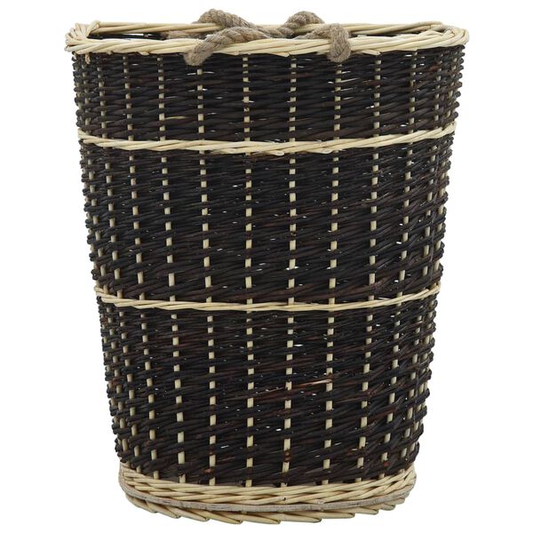 vidaXL Košara za drva za ogrjev s remenjem 50x44x58 cm prirodna vrba