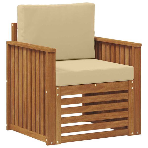 vidaXL Set vanjskih sofa s jastukom Prirodna 71 x 63 x 73 cm