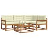 vidaXL Set vanjskih sofa s jastukom 5 pcs Prirodna i krem